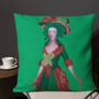 Goya green Premium decorative throw pillow Pillow by Neoclassical Pop Art designer online art fashion and design brand store