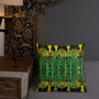 Gustav Klimt  Green Yellow Premium decorative throw pillow Pillow by Neoclassical Pop Art designer online art fashion and design brand store