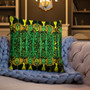 Gustav Klimt  Green Yellow Premium decorative throw pillow Pillow by Neoclassical Pop Art designer online art fashion and design brand store