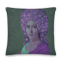 Jacques-Louis David Countess portrait made into Green Lavender purple Throw Pillows Art Fashion and design