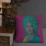 On sale Turquoise Pink Yellow  Old Masters pillow for sale online by Neoclassical Pop Art online designer art fashion and design brand  