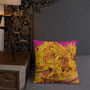 Om sale Vincent Van Gogh Sunflowers Yellow and Hot Pink Throw Pillows by Neoclassical Pop Art  online designer art fashion and design brand shipping worldwide 