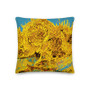 on sale Vincent Van Gogh Sunflowers Yellow and Light Blue decorative Pillows by Neoclassical Pop Art  online designer art fashion design brand shipping worldwide 