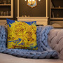 On sale Vincent Van Gogh Sunflowers Yellow and  blue  Decorative Accent Pillows by Neoclassical Pop Art  online art fashion and design brand 