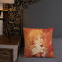 Orange Old Masters pillow for sale online by Neoclassical Pop Art online designer art fashion and design brand