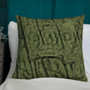 On sale Titian artist throw pillow dog theme in olive green by Neoclassical Pop Art online designer brand online store 