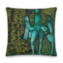 Titian artist throw pillow dog theme in olive green