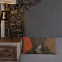 Goya brown off white Orange Decorative Pillow by Neoclassical Pop Art online  art fashion and design brand