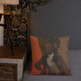 Goya brown off white Orange Decorative Pillow by Neoclassical Pop Art online  art fashion and design brand