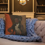 Goya brown off white Orange Decorative Pillow by Neoclassical Pop Art online  art fashion and design brand