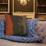 Goya brown off white Orange Decorative Pillow by Neoclassical Pop Art online  art fashion and design brand