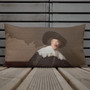on sale Rembrandt portrait  brown, ochre and white Decorative Pillows by Neoclassical Pop Art  online art fashion and design brand 