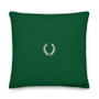 Medium parsley green decorative greek art throw Pillow by Neoclassical Pop Art designer online art fashion and design brand store