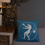 Venice Blue Premium decorative greek art throw Pillow by Neoclassical Pop Art designer online art fashion and design brand store