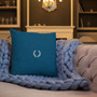 Venice Blue Premium decorative greek art throw Pillow by Neoclassical Pop Art designer online art fashion and design brand store
