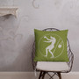 Olive green Premium decorative greek art throw Pillow by Neoclassical Pop Art designer online art fashion and design brand store