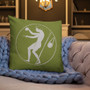 Olive green Premium decorative greek art throw Pillow by Neoclassical Pop Art designer online art fashion and design brand store