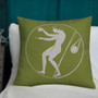 Olive green Premium decorative greek art throw Pillow by Neoclassical Pop Art designer online art fashion and design brand store