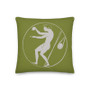 Olive green Premium decorative greek art throw Pillow by Neoclassical Pop Art designer online art fashion and design brand store