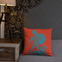 Goya Blue orange Premium decorative greek art throw pillow Pillow by Neoclassical Pop Art designer online art fashion and design brand store