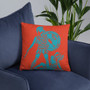 Goya Blue orange Premium decorative greek art throw pillow Pillow by Neoclassical Pop Art designer online art fashion and design brand store