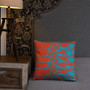 Goya Blue orange Premium decorative greek art throw pillow Pillow by Neoclassical Pop Art designer online art fashion and design brand store