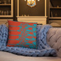 Goya Blue orange Premium decorative greek art throw pillow Pillow by Neoclassical Pop Art designer online art fashion and design brand store