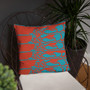 Goya Blue orange Premium decorative greek art throw pillow Pillow by Neoclassical Pop Art designer online art fashion and design brand store