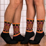 On sale cool Klimt Peach Orange Unisex Orange Pink Socks  by Neoclassical Pop Art online designer brand 