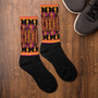 Klimt Peach Orange Unisex Orange Pink art Socks  by Neoclassical Pop Art online designer brand