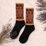 On sale Klimt Peach Orange Unisex Orange Pink collectible  Socks  by Neoclassical Pop Art online designer brand 