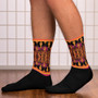 Klimt Peach Orange Unisex Orange Pink artistic Socks  by Neoclassical Pop Art online designer brand