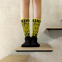 on sale Klimt trendy  Yellow Black Bohemian Chic Socks by Neoclassical pop art online designer brand  store 