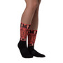 collectible Klimt fancy Orange peace  Black Bohemian Chic Socks by Neoclassical pop art online designer brand  store