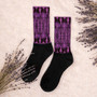 kawaii Klimt fancy Purple Black Bohemian Chic Socks by Neoclassical pop art online designer brand store