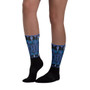 on sale Klimt fancy blue peace Black Bohemian Chic Socks by Neoclassical pop art online designer brand  store 