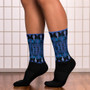 on sale Klimt fashionable blue peace Black Bohemian Chic Socks by Neoclassical pop art online designer brand  store 