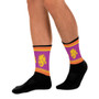 Albert Einstein Pink Yellow Day Black foot socks