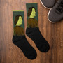 on sale Collectible Sandro Botticelli yellow green brown black  pop art man portrait trendy socks by Neoclassical Pop Art online designer brand store 