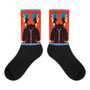 Collectible Sandro Botticelli blue orange black pop art man portrait socks by Neoclassical Pop Art online designer brand store