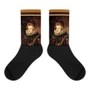 Collectible Diego Valazquez Infanta Dona Maria  Brown fun art socks by Neoclassical Pop Art online brand store