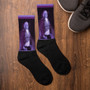 Collectible Goya purple Black best art portrait socks by Neoclassical Pop Art online designer brand store