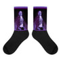 Collectible Goya purple Black fashionable art portrait socks by Neoclassical Pop Art online designer brand store