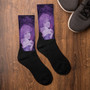 on sale Collectible Greuze child Portrait purple black fashion art socks by Neoclassical Pop Art online brand store 