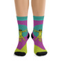 Leonardo da Vinci Vitruvian Man purple green lemon green art socks