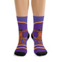 on sale Collectible Leonardo da Vinci Vitruvian Man purple light brown cool art socks by Neoclassical Pop Art online designer brand store 