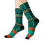 Klimt fancy green orange black peace Black Bohemian Chic art Socks