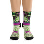 Leonardo da Vinci Vitruvian Man light green pink purple black art socks