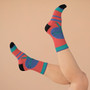 cool Leonardo da Vinci Vitruvian Man kawaii green orange purple black art socks by Neoclassical Pop Art online brand store