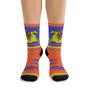 Leonardo da Vinci orange purple yellow horse art socks